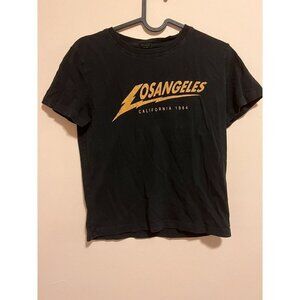 LOS ANGELES Women's classic black short top with an inscription  Size M